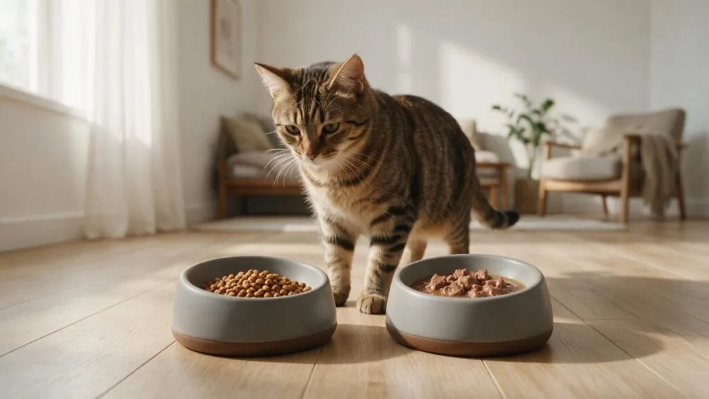Alimentação adequada para gato deve considerar idade, peso, condição corporal, rotina e necessidades individuais.