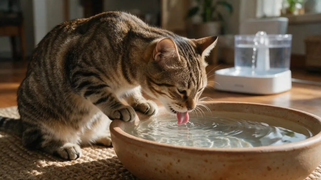 Manter diferentes pontos de água pode ajudar o gato a ter acesso fácil à hidratação ao longo do dia.